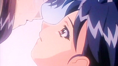 Romantic kissing of handsome brunette babes