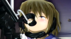 Machine face fuck and pussy fingering for 3d cutie