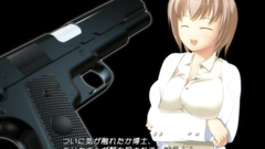 She feels so damn horny with that gun in her shaved pussy