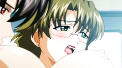 Breasty lady in glasses fucked hard in train