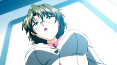 Breasty lady in glasses fucked hard in train