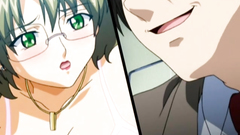 Breasty lady in glasses fucked hard in train