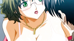 Breasty lady in glasses fucked hard in train