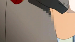 Busty slut covered with cum in public train