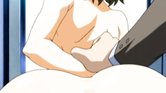 Busty slut covered with cum in public train