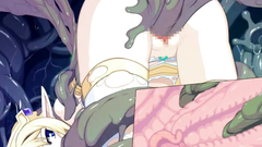 Blonde hentai beauty in rough fantasy toon