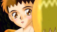 Sweet and young hentai characters in erotic cartoon