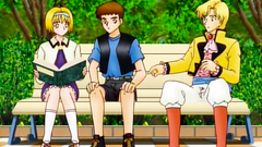 Sweet and young hentai characters in erotic cartoon