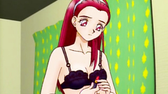 Sweet and young hentai characters in erotic cartoon