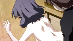 Skinny brunette gets penetrated from behind