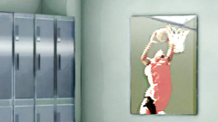 Skinny bitch in black stockings rides young cock