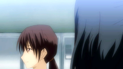 Young dark-haired schoolgirls in hentai cartoon