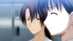 Young dark-haired schoolgirls in hentai cartoon