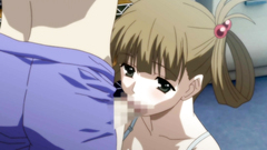 Petite teenage cutie blows cock on her knees