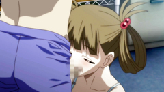 Petite teenage cutie blows cock on her knees