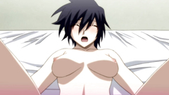 Naked hentai brunette babe moans while fucking