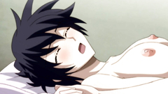 Naked hentai brunette babe moans while fucking