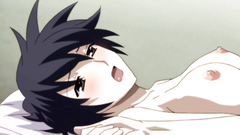 Naked hentai brunette babe moans while fucking