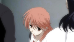 Innocent-looking redhead babe sucks two cocks at the same time