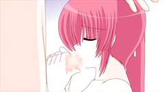 Young cutie with pink hair and giant tits in hentai cartoon