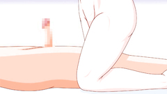 Young cutie with pink hair and giant tits in hentai cartoon