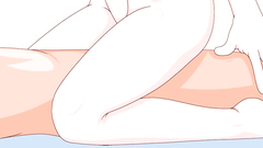 Young cutie with pink hair and giant tits in hentai cartoon