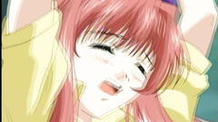 Sweet hentai babe spreads her legs wide open