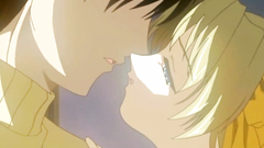 Handsome blonde with nice tits in hentai cartoon