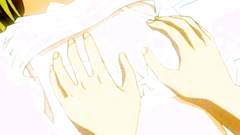 Handsome blonde with nice tits in hentai cartoon