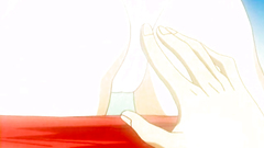 Handsome blonde with nice tits in hentai cartoon