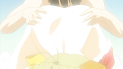 Handsome blonde with nice tits in hentai cartoon