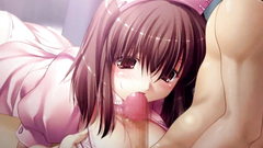 Sweet redhead babe blows nice cock with her mouth