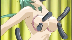 Busty hentai babe and her magic fetish performance