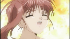 Slender redhead teen rides her partner's cock