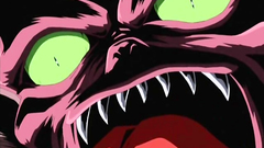 Horrible monster eats sexy babe's shaved pussy