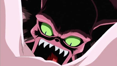 Horrible monster eats sexy babe's shaved pussy