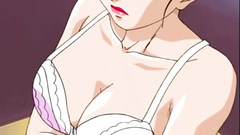 Hot black-haired lady in sexy lingerie fucks in hentai toon