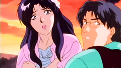 Sweet black-haired girl fucks outdoors in hentai clip