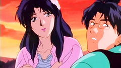 Sweet black-haired girl fucks outdoors in hentai clip