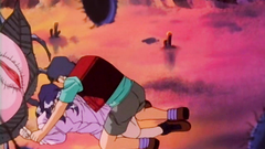 His hands sneak under her skirt - hentai adult cartoon