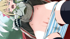 Young anime hentai blondie takes down her panties