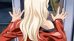 Handsome blonde takes cum on her butt in the public