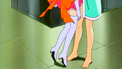 Sweet and tender lesbian games in hentai cartoon