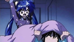 First experience in lesbian games between horny hentai girls