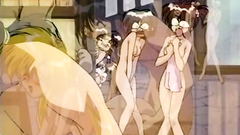 First experience in lesbian games between horny hentai girls