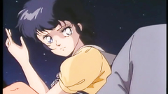 Young brunette babe in classic hentai porn cartoon