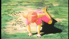 Redhead young babe attacked by many tentacles in hentai toon