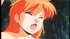 Redhead young babe attacked by many tentacles in hentai toon