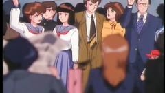 Sweet brunette hentai babe abused in the train