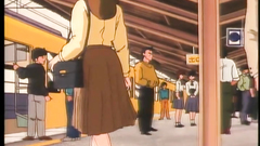 Sweet brunette hentai babe abused in the train